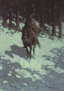 Frederic Remington Figure of the Night (mk43) oil on canvas